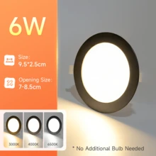 CANMEIJIA 1pc Modern Recessed Ceiling Light, Embedded Ceiling Light Spotlight, 6500K Cool White, Suitable For Bedroom, Kitchen, Living Room - Recessed Downlights - View 18