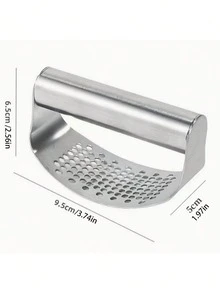 1pc Stainless Steel Manual Garlic Press Crusher Mincer - Multicolor - View 11