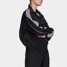 Áo khoác thể thao cổ đứng phong cách retro adidas Originals Adicolor Classics Trefoil phối màu sọc, khóa kéo, logo, kiểu Nhật Bản, mùa thu, dành cho nữ, màu đen. - màu đen - Xem 4