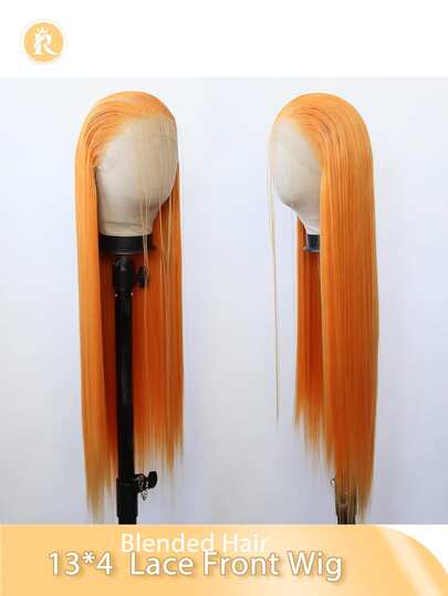 Tóc giả Nicelight Elegant Straight Brazilian Blende màu Đen/Nâu/Đỏ tía/Cam - Ren trước 13x4, đã được tỉa sẵn với các sợi tóc mịn, mật độ 180%, mũ điều chỉnh được, ren trong suốt, nguồn gốc Brazil, lý tưởng cho phụ nữ sử dụng hàng ngày và các sự kiện quan trọng (Tóc giả kiểu bob dài 6-16 inch, tóc giả dài 18-36 inch) Tóc pha trộn
