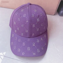 Luxury Rhinestone Letter "B" Visor Cap, Versatile Casual Sun Protection Hat, Adjustable Unisex, Holiday Gift - A - View 16