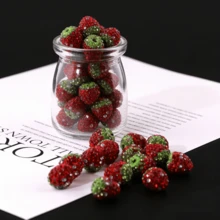 20pcs Red Strawberry & Cherry Clay Rhinestone DIY Jewelry Making Materials For Earrings, Bracelets, Necklaces - Red - Strawberry - View 2