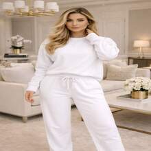 Luize Set Consisting Of Wide-Leg Pants And A Crew Neck Sweatshirt – Comfort And Fashion In One Look! - trắng - Xem 1