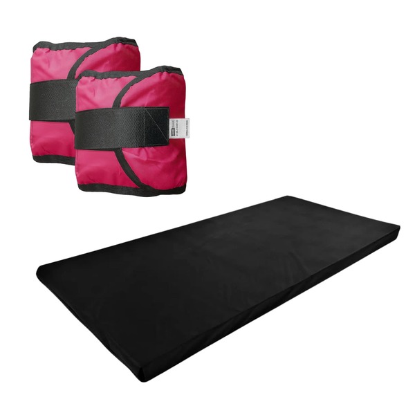 - Desconto! Kit Par de Caneleira Rosa com Colchonete preto | 500g | Ideal para Treino em Casa ou Academia