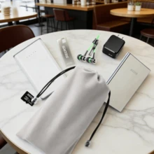 Túi dây rút chống bụi, túi đựng tai nghe Bluetooth, túi đựng đồ dày dặn, túi đựng điện thoại di động, sạc dự phòng, máy ảnh, túi nhung, chuột không dây CC - dây rút - Xem 1