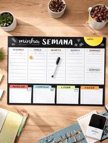 Magnetic Whiteboard Planner For Monthly Organization Of Tasks And Appointments - Home/Office - Magnet - Weekly 60x40m Color - View 6