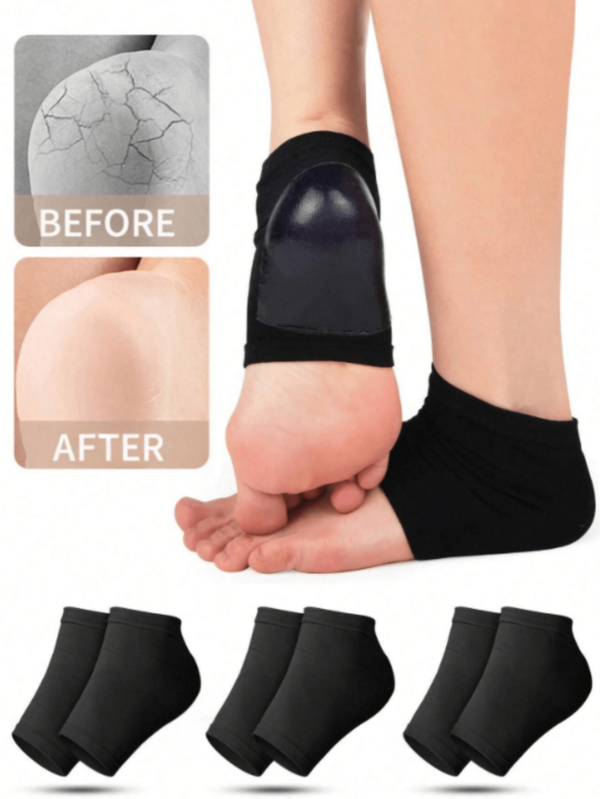 3 Pairs Silicone Moisturizing Socks, Unisex, Suitable For Dry, Cracked Heels