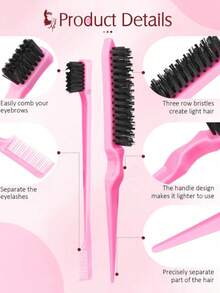 6-Piece Set/Hair Care Tool Set, Including Cartoon 3D Relief Sticker, Ultra-Fine Spray Continuous Spray Bottle (6.8 Ounces/200 Ml), Square Cartoon Bubble Ball Comb, And Edge Brush Brush. - Multicolor - View 11