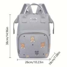 Oaoleer 1pc Multi Functional Travel Diaper Backpack Maternity Baby Diaper Changing Bag Large Capacity Waterproof Oxford Cloth Diaper Bag Backpack With Practical Pockets Stroller Compatible Cute Cartoon Design Ideal Mother's Day Gifts New Mom Gifts - Multicolor - View 8