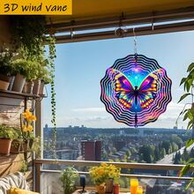 3D立体装饰“星空背景下翩翩起舞的彩色蝴蝶”,尺寸25.5厘米/10英寸*25.5厘米/10英寸,带旋转挂钩,可360°旋转,DIY创意风车,四季皆宜,家居园艺用品。 - 多色 - 查看 9