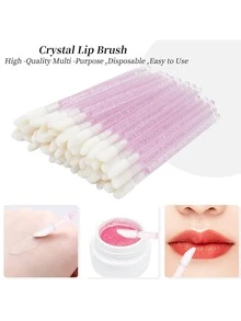 90pcs Disposable Eyelash Brushes, Eyelash Extension Tools, Makeup Brushes, Suitable For Eyelash Extension, Eyebrow Brush, Eyeshadow Brush, Spiral Brush, Back To School Season - Pink - View 2