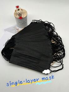 20pcs Black Disposable Pp Non-woven Single Layer Face Mask, Suitable For Daily Use - Black - View 8