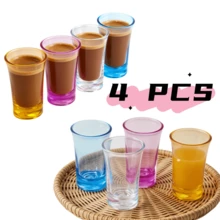4 Peças Conjunto de Copos de Dose de Acrílico Transparente Multicolorido, Incluindo Roxo, Amarelo, Azul, Transparente - Copos de Uísque e Tequila de 1 oz, Copos de Dose Reutilizáveis Inquebrável de Bottom Grosso para Vodka, Destilados, Coquetéis, Até Mesmo Espresso, Adequado para Festa, Casamento, Aniversário, Inauguração, Aposentadoria, Aniversário, Carnaval, Eventos de Feriado - Visão 12