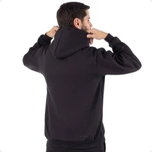 Sweatshirt, Casual-College Style, Casual-Basic, Leisure Style, Winter, Regular Fit, Cold-Weather Sweatshirt. - 黑色 - 查看 2