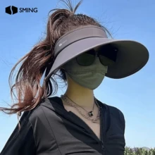 時尚女款夏季奢華寬邊遮陽帽，輕量可折疊聚酯纖維材質，適合海灘玩樂、戶外活動、日常穿搭，多場景多色搭配，柔軟時尚配色，送禮佳選 - 彩色 - 查看 2