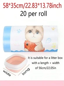 Disposable Cat Litter Bags, Dustless Slouchy Person Trash Bags, Drawstring Portable Cat Litter Box Bags, Thickened Cat Litter Box Liner Bags - Pink - View 22