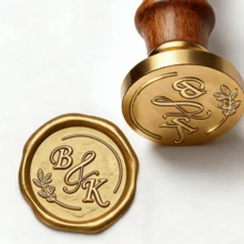 定制婚礼印章,手工情侣婚礼火漆印章,个性化礼品火漆印章,定制婚礼火漆印章套装 - 彩色 - 查看 5