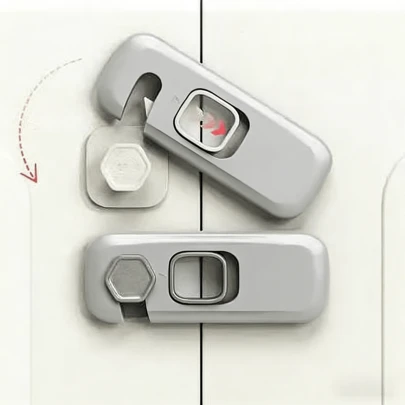 1/2/4pcs Safety Locks, Strong Adhesive No Drill Protection Locks, Multi-Purpose Safety Locks For Drawers, Cabinets, Refrigerators