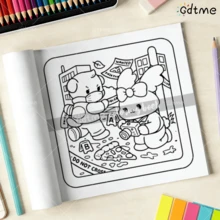 GDTME 1 Page "Various Professional Jobs" Coloring Book, 24 Pages Thick Inner Pages, Recommended For Novice Drawing, 7.87 * 7.87 Inches, Clean And Clear Patterns, Relaxing And Stress Relieving, Valentine's Day Gift Giving, Adult Coloring Book, Good Friend's Drawing Book, Beautiful Music Festival, Small Gifts For Wedding Season - 155 - View 4