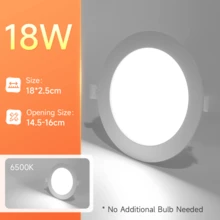 CANMEIJIA 1pc Modern Recessed Ceiling Light, Embedded Ceiling Light Spotlight, 6500K Cool White, Suitable For Bedroom, Kitchen, Living Room - Recessed Downlights - View 20