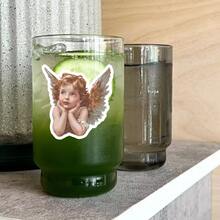Vintage Angel Resting Chin On Hand Sticker, Artistic Retro Style Decorative Sticker, Waterproof Vinyl Sticker - Matte Surface, Self-Adhesive Bumper Sticker, Suitable For Cars, Windows, Laptops, Trucks, Water Bottles - Multi-Purpose Design, Car Sticker - Vinyl - View 5