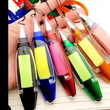 2 piezas Bolígrafo con nota adhesiva todo en uno con cordón - Diseño integrado de libreta y transporte al cuello anti-pérdida - Código par aleatorio - Ver 3