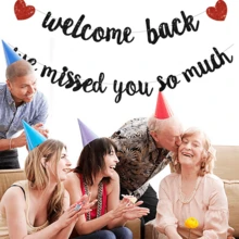 Welcome Back, We Missed You! Glitter Welcome Back Banner, Back To School Decor, Classroom Decoration, Teacher Student First Day Of School Party Supplies - Style 1 - View 5