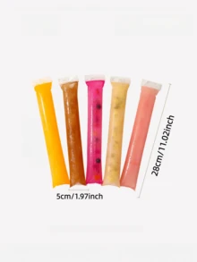 200pcs/Set Double Seal DIY Popsicle Bags, Ice Cream Mold, Crushed Ice Bags, Portable Ice Pop Bags, Popsicle Ice Cream Self-Sealing Bags - Popsicles - View 11