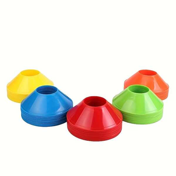 10个小型标记圆盘，足球篮球敏捷训练障碍物，速度标记锥，足球训练器材，适用于户外运动、足球和运动场地训练，便携式可重复使用户外训练运动场地标记，足球用品，运动配件，训练装备，足球礼物，男士礼物