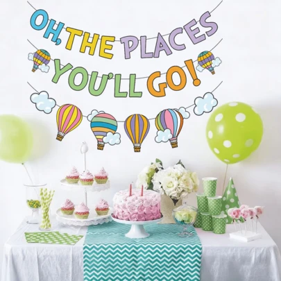 1 set,"!" Kendin Yap İpli Kağıt Afiş Seti - Mezuniyet Partisi, Bebek Partisi Macera Temalı Dekorasyon, Renkli Parti Dekorasyonu, İlk Doğum Günü Afişi, Bebek Partisi Afişi, Anaokulu Mezuniyet Dekorasyonları için Renkli Parti Süslemesi