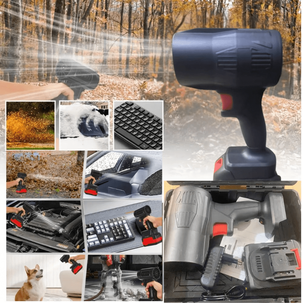 High-Power Strong Fan - Portable Blower, Can Blow Away Dust, Leaves, Snow, Comes With Vacuum Cleaner Set, Battery, Vacuum Accessories And Portable Tool Bag, Ideal For Home, Car Care And Outdoor Cleaning, Versatile And Efficient.