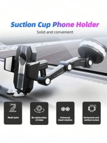 360度旋转手机支架 - 采用ABS材质，配有可调节臂和夹式仪表盘支架，适用于轿车、卡车和工程车辆。 - A - 查看 6