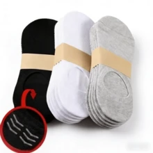 5 Pairs Black Low-Cut Summer Men's Breathable Boat Socks Travel Vacation Essential Thin Cotton Socks No-Show Socks - Multicolor - View 4