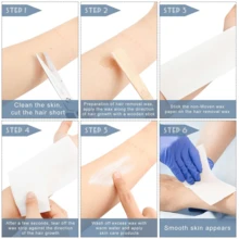 100/50pcs Disposable Thickened Non-Woven Wax Paper Strips, Hair Removal Accessory - White - View 6