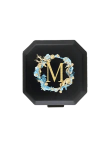 Gold Seashell Seahorse Ocean Element Initial Portable Pill Case, 6-Compartment Capsule Storage Box, Travel Pill Box, Pill Bottle Box, Mini Pill Box With A-Z Letters (Excluding Q/U), 6-Grid Tablet Organizer Travel Mini Pill Box, Suitable For Tablet Moisture-Proof Medication And Vitamin Container Dispenser - Multicolor - View 25