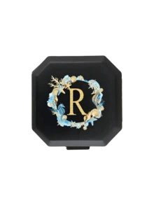 Gold Seashell Seahorse Ocean Element Initial Portable Pill Case, 6-Compartment Capsule Storage Box, Travel Pill Box, Pill Bottle Box, Mini Pill Box With A-Z Letters (Excluding Q/U), 6-Grid Tablet Organizer Travel Mini Pill Box, Suitable For Tablet Moisture-Proof Medication And Vitamin Container Dispenser - Multicolor - View 19