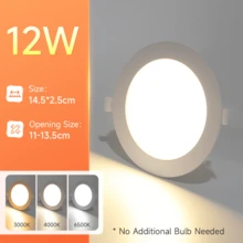 CANMEIJIA 1pc Modern Recessed Ceiling Light, Embedded Ceiling Light Spotlight, 6500K Cool White, Suitable For Bedroom, Kitchen, Living Room - Recessed Downlights - View 14