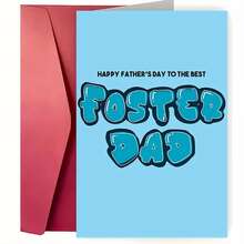 A Retro And Touching Father'S Day Card, Wishing The Best Foster Father A Happy Father'S Day, Holiday Gift, Birthday Card, Funny, Blank Inner Page, Can Be Handwritten, Father'S Day Greeting Card With Envelope - Multicolor - View 10