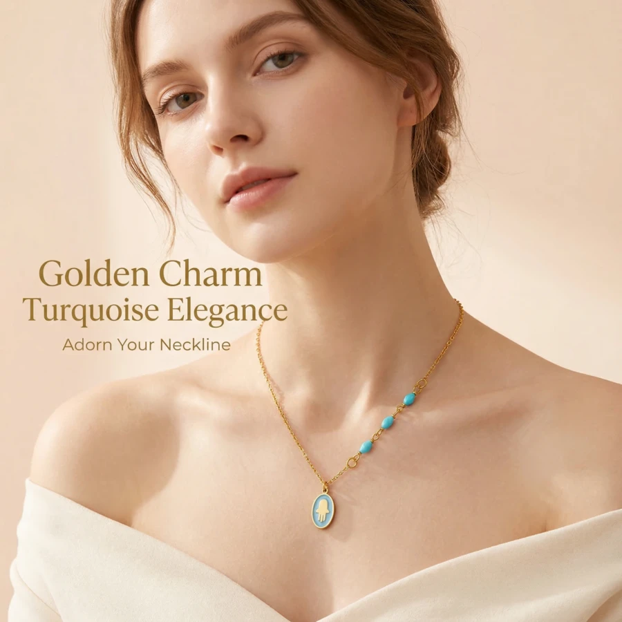 1pcWomen's Green Bead Rocket Drip Glue Necklace, Oval Flower Clavicle Chain Fashion Jewelry - hạt cườm - Xem 1