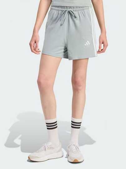  adidas ESSENTIALS 高腰三條紋舒適柔軟休閒短褲 女款