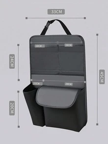 Car Seat Back Storage Bag - Multi-Pocket Design With Cup Holder, Waterproof PU Leather Material, Suitable For Sedan, SUV, Hatchback, Easy To Clean And Durable (Black) - Chair Back Storage Bag - View 9