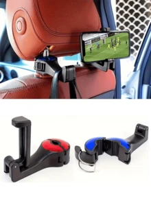 2pcs Adjustable Car Seat Phone Holder With Headrest Mount – Durable ABS Material, Water-Resistant, Car-Compatible; Provides A Secure Grip For Road Trips And Commuting – Car Phone Mount - Multicolor - View 8