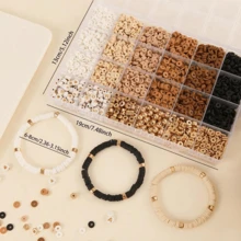 2000pcs Boho Chic Polymer Clay Bead Kit, 24 Styles With Alphabet Spacers, For DIY Bracelet & Jewelry Making - Fashionable Craft Set, Bohemian Style, Jewelry Set - Multicolor - View 2