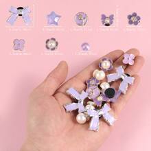 10pcs Set Cute Light Purple Bow Decorations - Y2K Style Star & Flower Decor, Suitable For Teenage Shoes Decoration - Mauve Purple - View 8