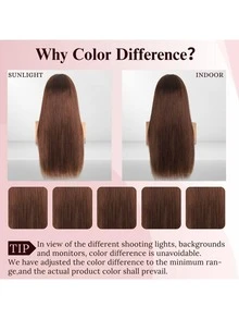 Tóc giả bob thẳng cơ bản dành cho nữ - Lưới ren trong suốt 13x4 đã được tỉa sẵn với tóc con, màu vàng mật ong highlight, mật độ 150% tóc thật, dành cho phụ nữ Mỹ gốc Phi. - màu nâu - Xem 10