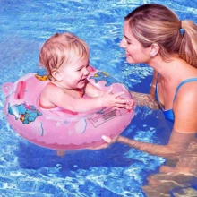 儿童游泳池漂浮圈，带座椅和双把手，儿童浴缸配件 - 粉色 - 查看 4