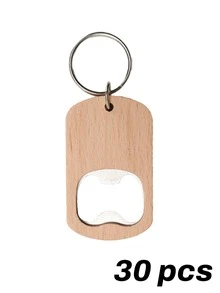 Custom 1/10/30pcs Stainless Steel Wood Carved Keychain Bottle Opener, Portable, Thick And Durable, Suitable As Gifts For Beer, Soda, Father's Day, Mother's Day And Party - Multicolor - View 16