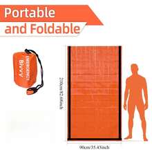 4pcs Emergency Sleeping Bag Set (Includes 2 Sleeping Bags + 2 Survival Whistles), Survival Shelter Bag, Mylar Thermal Emergency Blanket, Lightweight Portable Shelter Gear, Suitable For Camping, Hiking, Outdoor Activities, Backpacking - 4pc - View 2