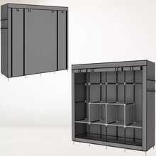 Folding Wardrobe Closet For Organizing Clothes With Zipper - 170X45X170 GRAY - View 5