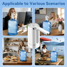 3-Button Electric Water Dispenser, Type-C Rechargeable, Suitable For 3-5 Gallon Large Mouth Bottled Water, One-Touch Water Dispensing, Foldable Compact Design For Easy Carrying And Storage, Applicable For Home, Restaurant, Kitchen, Office, Camping, Etc. - Multicolor - View 6